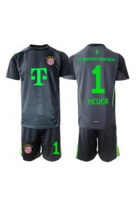 Bayern Munich Manuel Neuer #1 Maalivahti Jalkapallovaatteet Lasten Vieraspeliasu 2025-26 Lyhythihainen (+ Lyhyet housut)